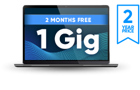 1 Gig, 2 months free for 2 years