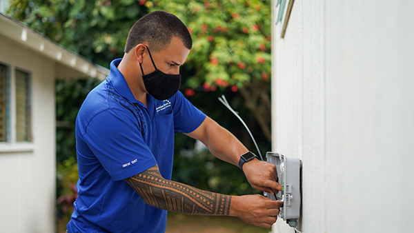 Technician Working Outside