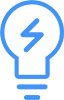 Lightbulb with a lightning bolt in the center