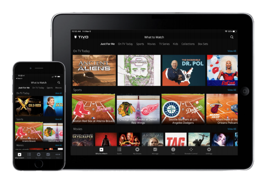 Fioptics+ App on both tablet and phone