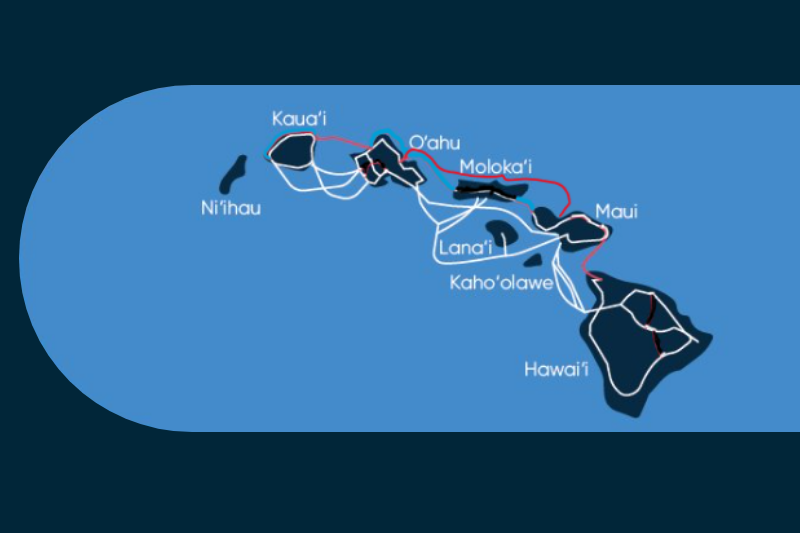 A map of the Hawaiian Island's undersea cables